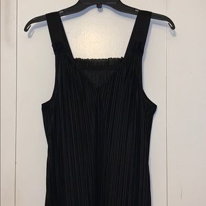 TOPSHOP accordion pleated black dress